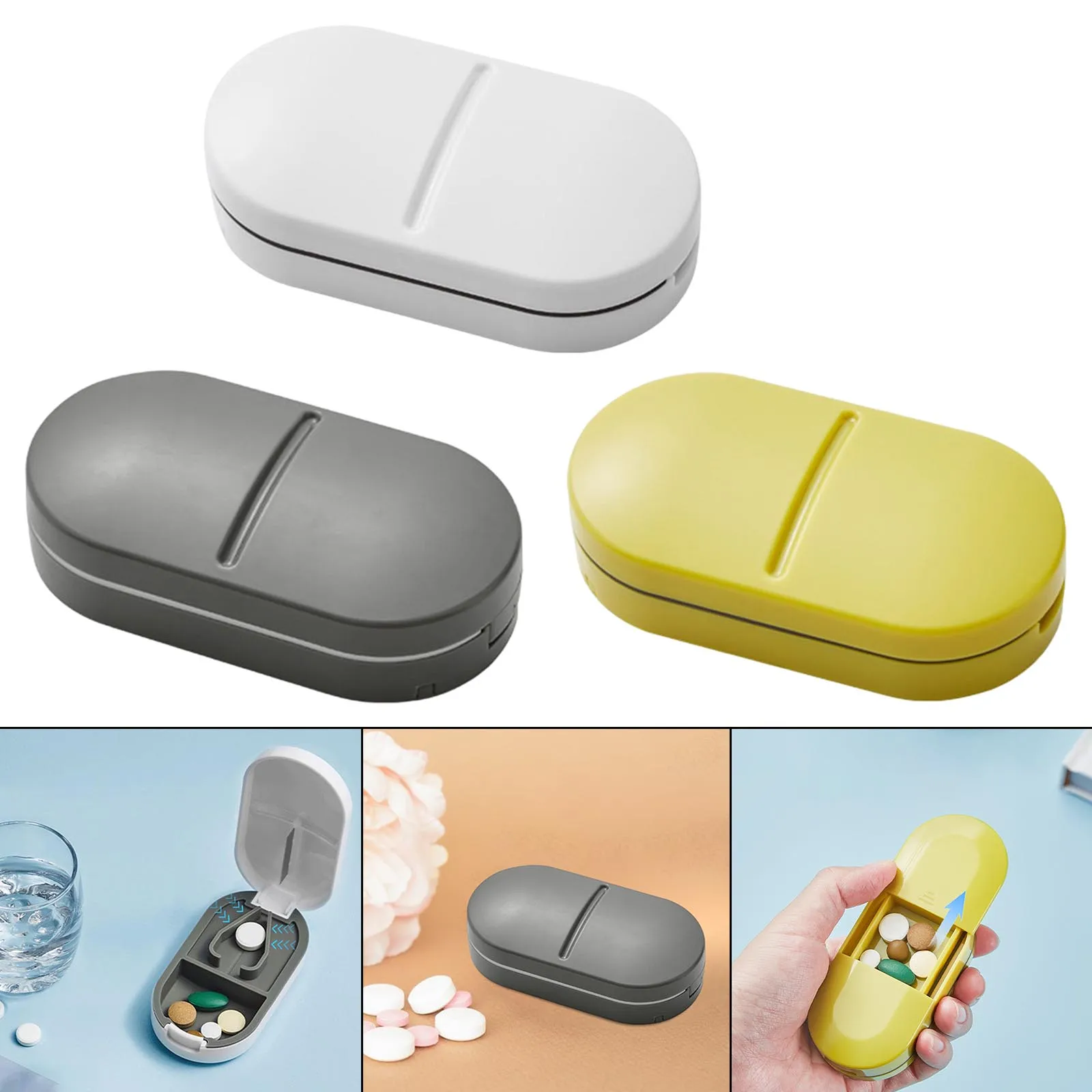 

1x Pill Cutter,Pill Splitter For Cutting Small Pills OrLarge Pills In Half,Cuts Pills,Tablets,Stainless Steel Blade Travel Sized