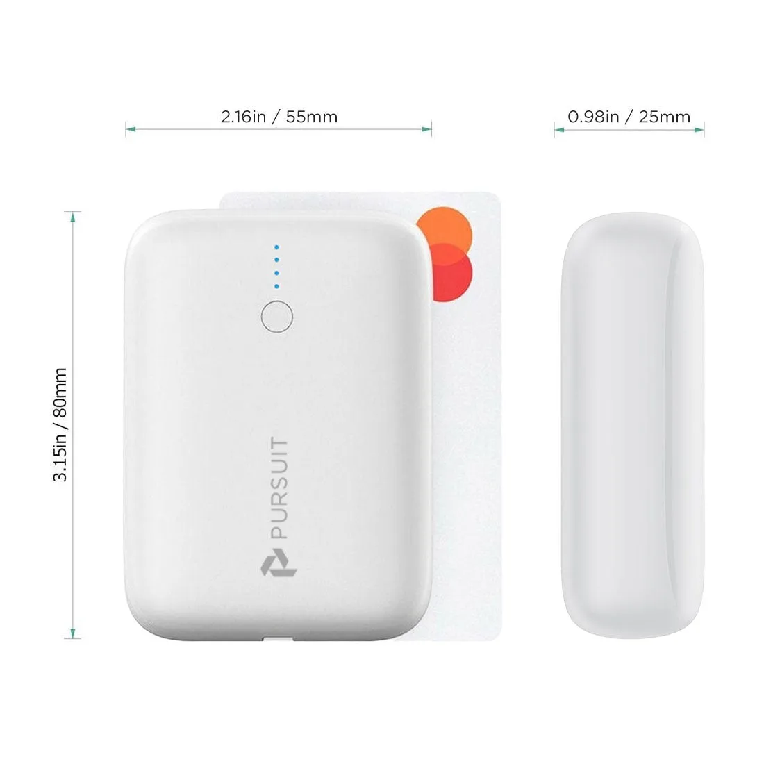 PURSUIT 10,000mAh Ultra-Compact Power Bank with USB-C PD and USB-A, Recycled Plastic Housing and Plastic-Free Packaging