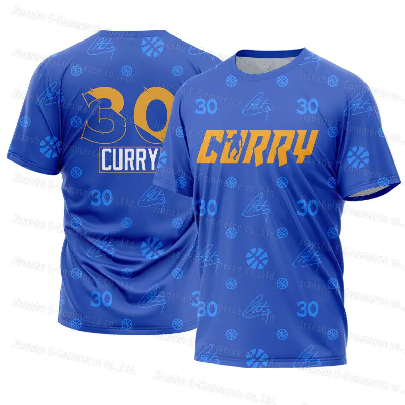 Curry Basketball Warriorss Jersey Men Summer T-Shirt Sports Casual Black Round Neck Shirt 6xl