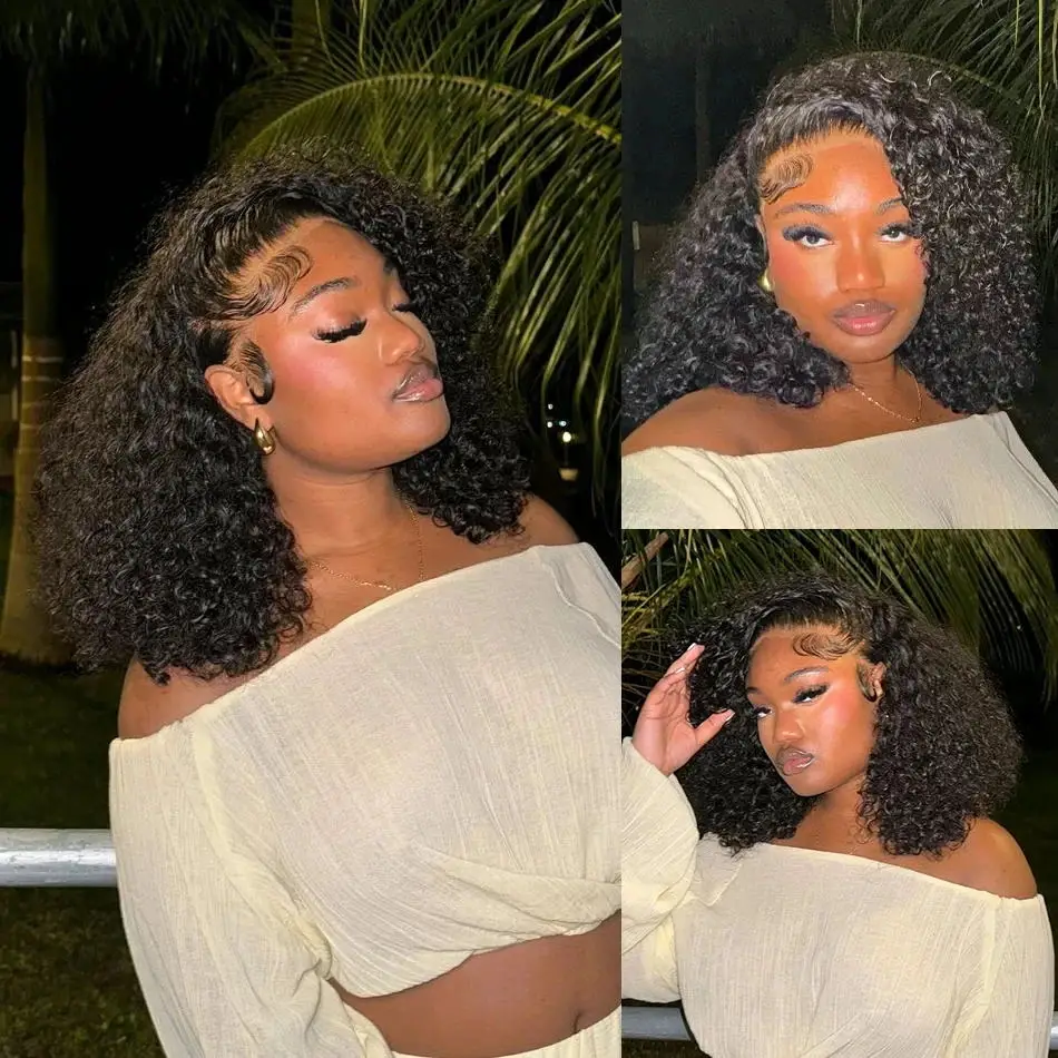 200% الكثافة موجة عميقة 13x4 الدانتيل الباروكات الأمامية 100% شعر الإنسان موجة عميقة بوب الباروكات مجعد الدانتيل الباروكات الأمامية للنساء شعر ريمي