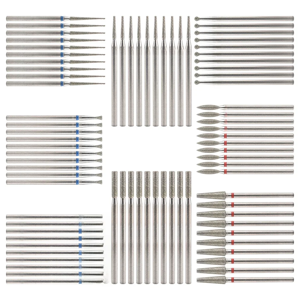 Fraise à diamant pour manucure, forets électriques pour ongles, accessoire Machine de pédicure, lime à ongles, outil de dissolvant de Gel, 10 pièces