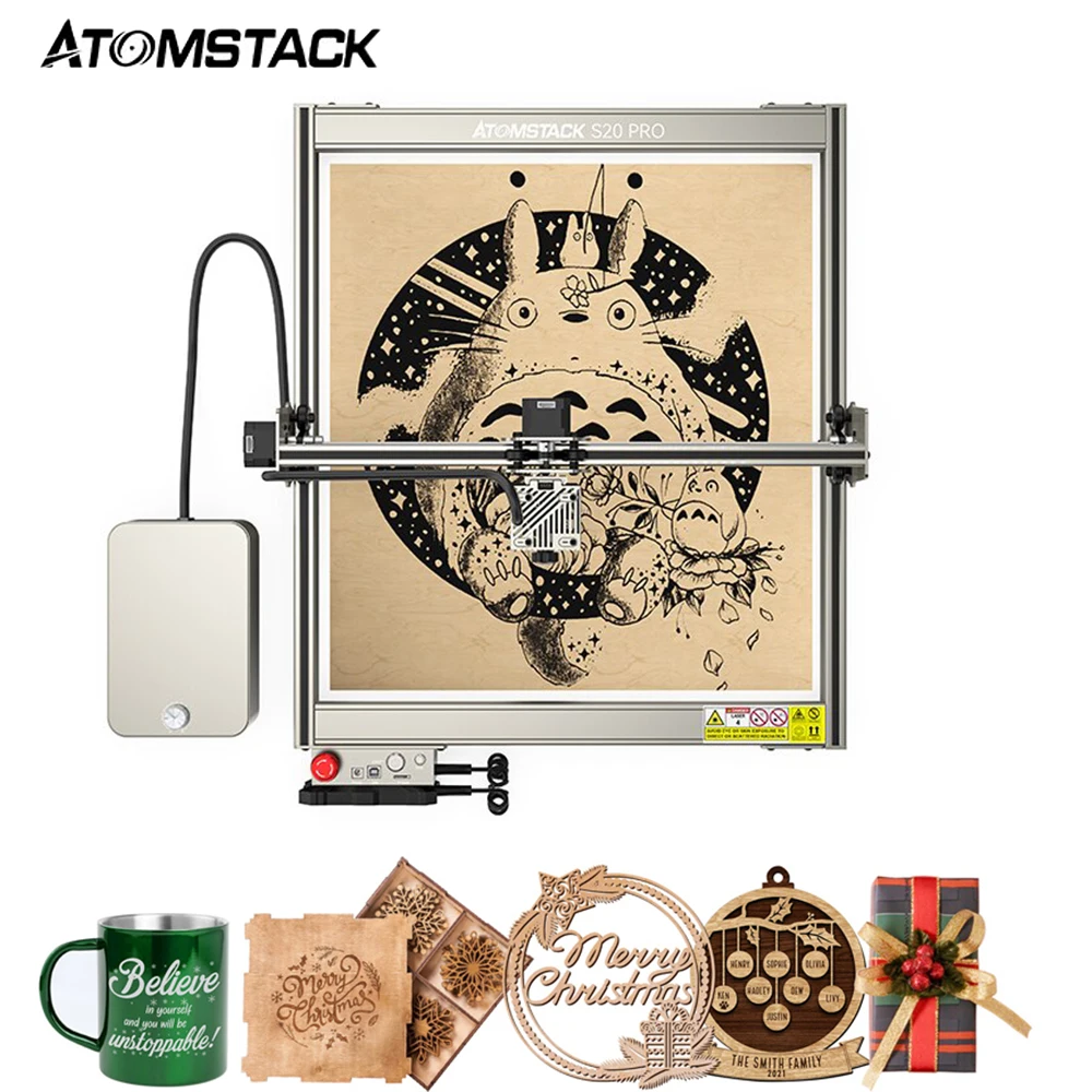 

ATOMSTACK S20 X20 Pro 130W Laser Engraver Engraving Cutting Machine 400x400mm Built-in Air Assist App Control Support Offline