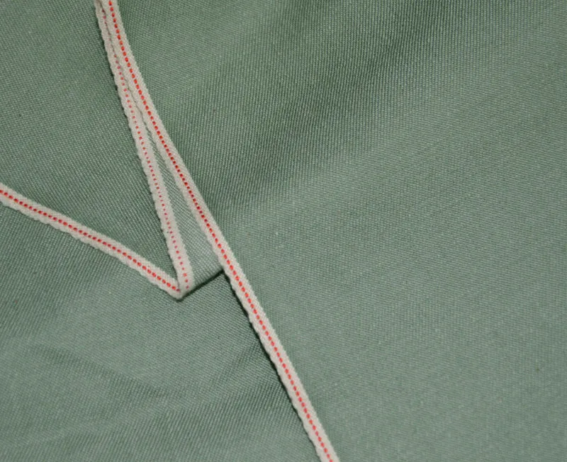 

8.05 Oz Green Selvedge Denim Shorts Shirts Fabric Manufacturers Selvage Stretch Denim Jeans Textile Suppliers W184911