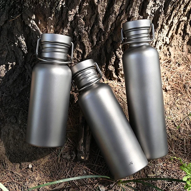 AliExpress LOERSTON Cycling Portable Sports Water Bottle Pure Titanium Water Bottle Reusable Drinking Bottle for Outdoor Camping Tourism Sports