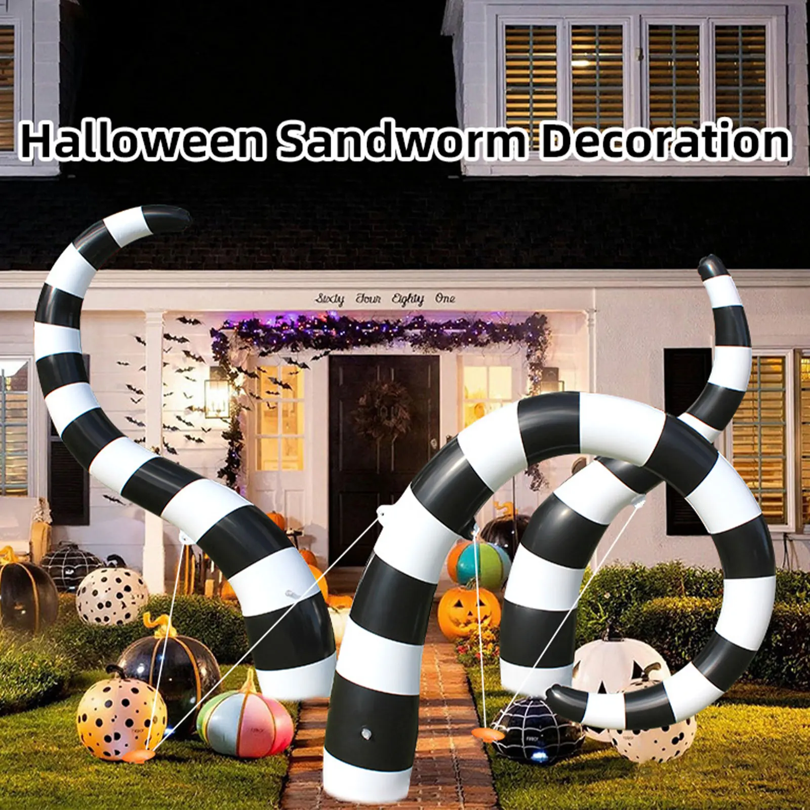 Halloween Opblaasbare Tuindecoratie Zandworm Pvc Opblaasbare Decoratie Halloween Festival Sfeer Layout Decoratie