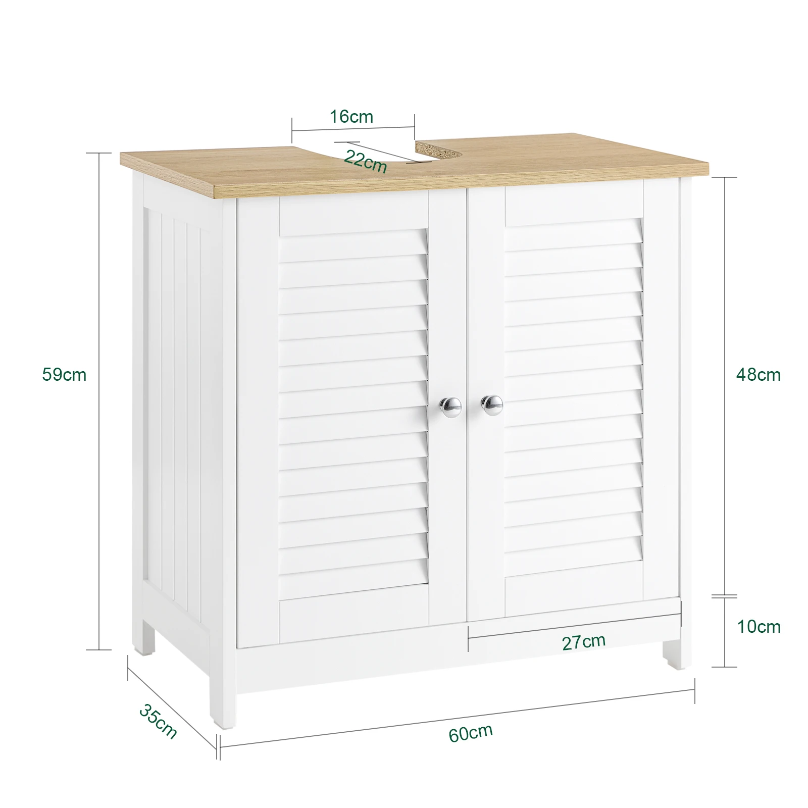 SoBuy FRG237 Waschbeckenunterschrank Badschrank Unterschrank Badmöbel – Detail 1