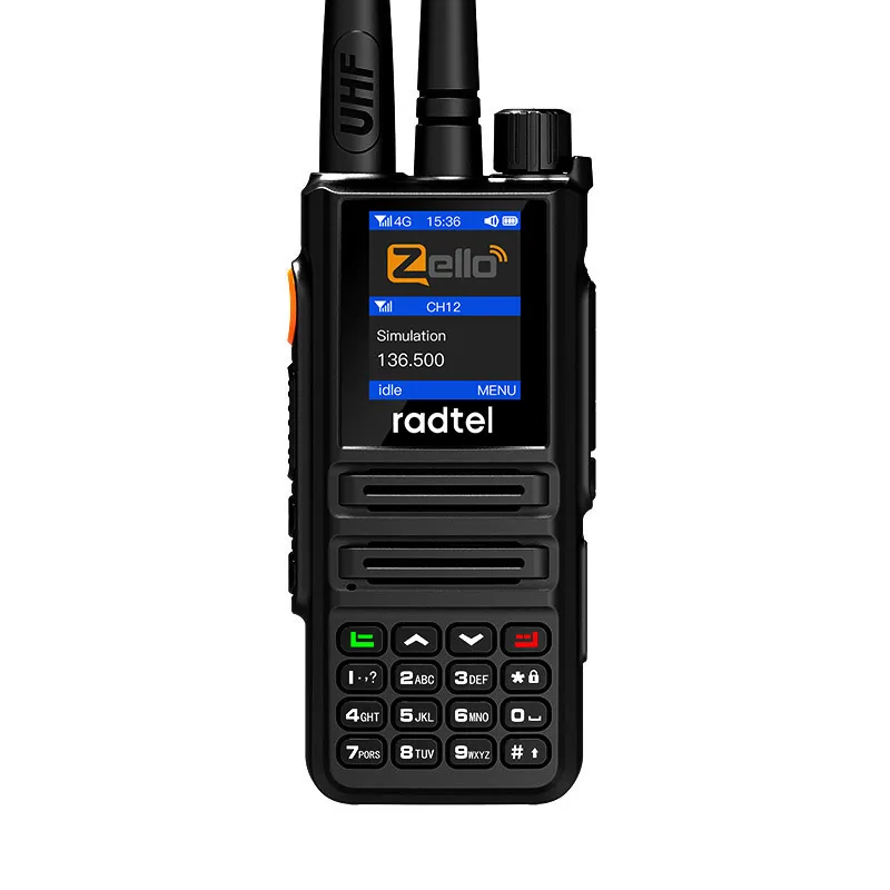 Radtel P80 POC + UHF جهاز اتصال لاسلكي مزدوج الوضع 5 وات تناظري + شبكة راديو عام أندرويد Zello 4G عالمي على مستوى البلاد PTT 5000 ميل