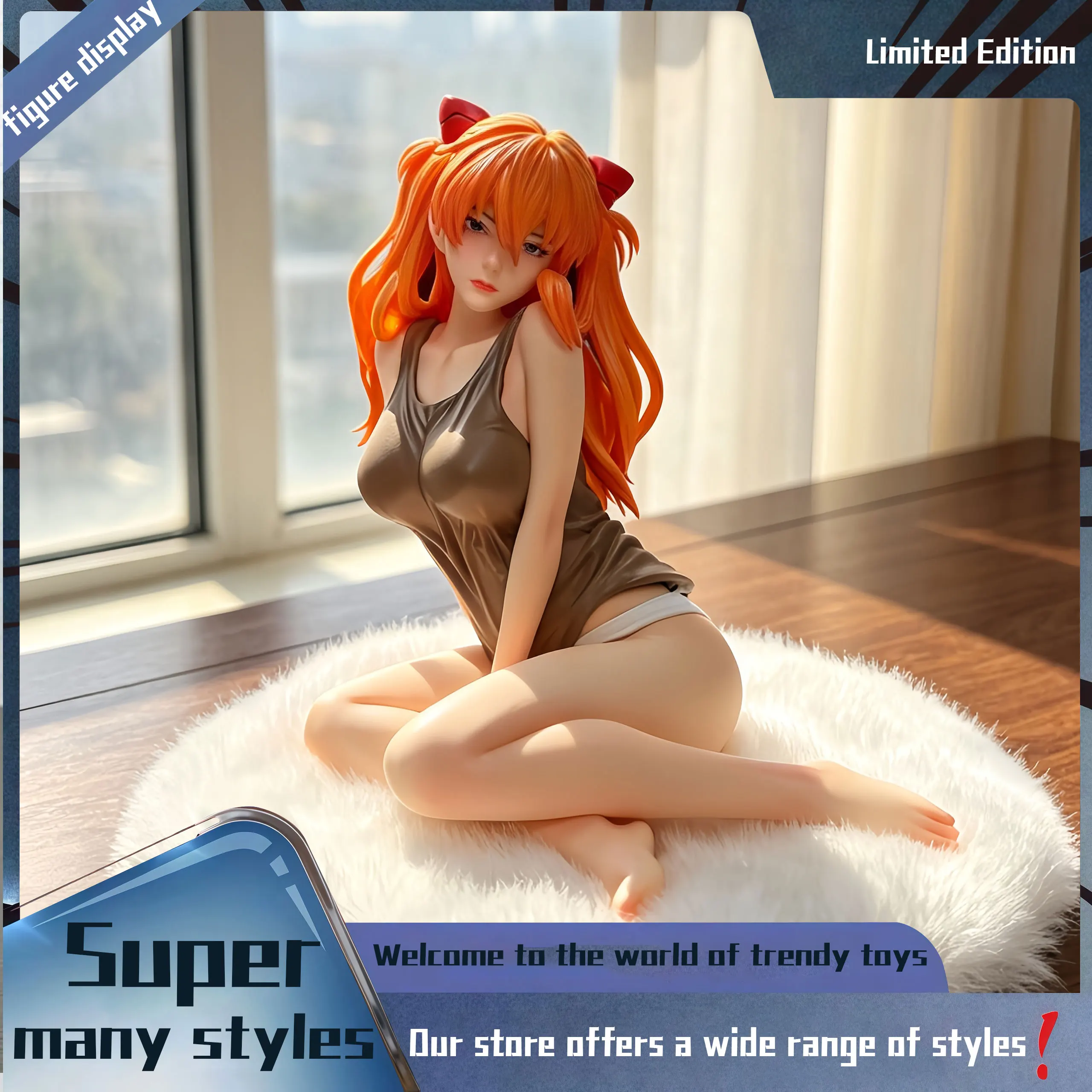 Model Kit Aoshima - Pajamas Asuka Figurine Model Table Decoration,