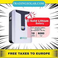 5kwh 10kwh TAICO Lifepo4 Wall-Mounted Battery 51.2V 200Ah 100ah for Solar System Energy Storage 10kw Lithium Ion Battery Pack