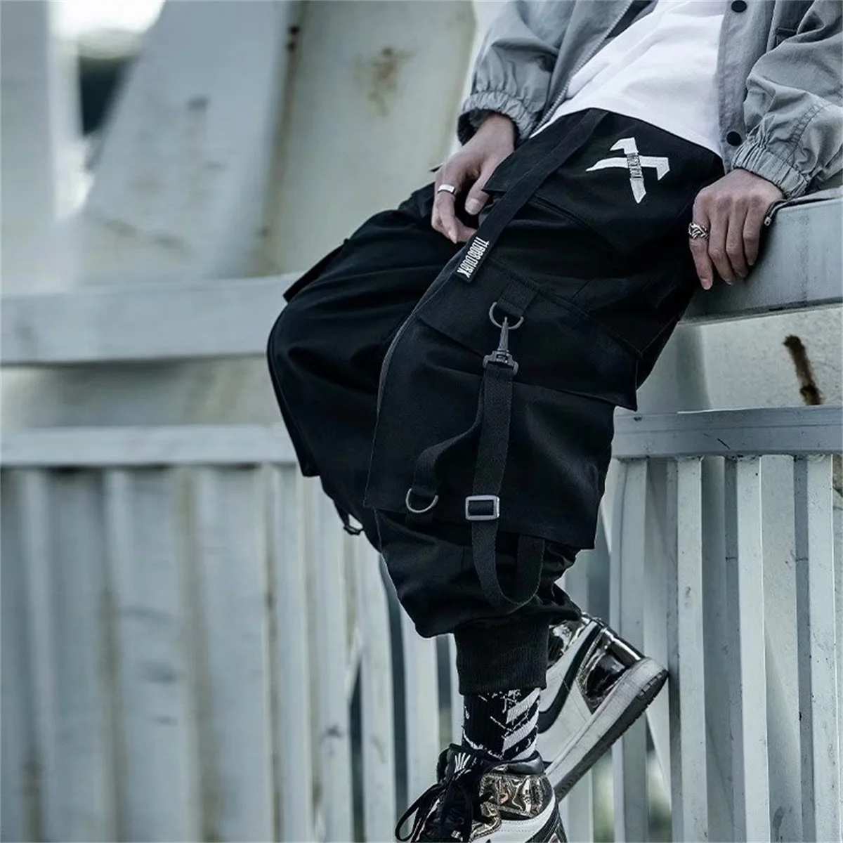 Men's Loose-fit Cargo Pants Trendy Hip Hop Style Embroidered Footwear Autumn/winter Baggy Sweatpants Baggy Pants Sports Girl