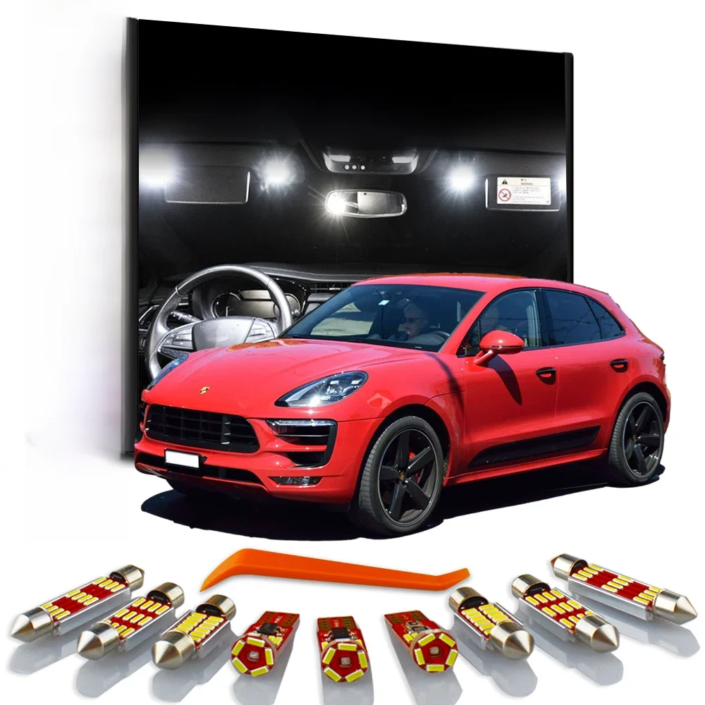 MDNG 14Pcs Canbus Dla Porsche Macan 95B 2014 2015 2016 2017 2018 2019 2020 Żarówki samochodowe LED Wnętrze Mapa Kopuła Oświetlenie bagażnika Zestaw — zdjęcie 2