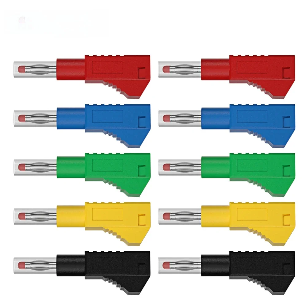 QSS 10 sztuk 4MM wtyczka bananowa bezpieczeństwo chowana osłona możliwość układania w stos drut złącze lutowane DIY narzędzia elektryczne Q.10043 — zdjęcie 2