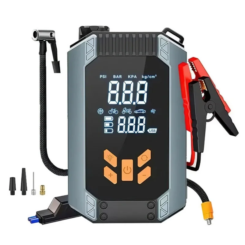 Arrancador de Coches 4 en 1 y Compresor de Aire con Pico de 1000A, Inflador de Neumáticos de 150 PSI, Banco de Energía y Luz LED, Dispositivo de Arranque de Batería