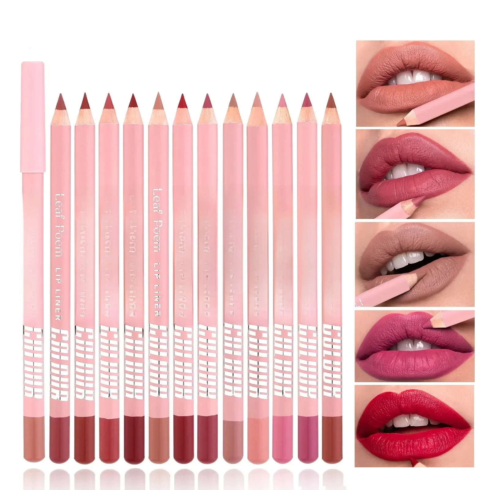 Ensemble de stylos à lèvres rouge à lèvres, velours mat, crayon de Contour, maquillage, rouge Sexy, cosmétiques longue durée