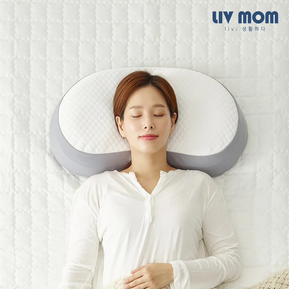 Livmom livmom Almohada baja de columna cervical de espuma viscoelástica 3D/Almohada cervical de Corea