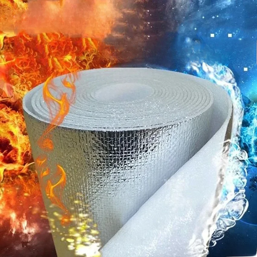 Film auto-adhésif surdimensionné en aluminium de 10M, isolation d'hiver, coussin de protection d'ombrage mural de toit de maison en coton, décorations pour la maison