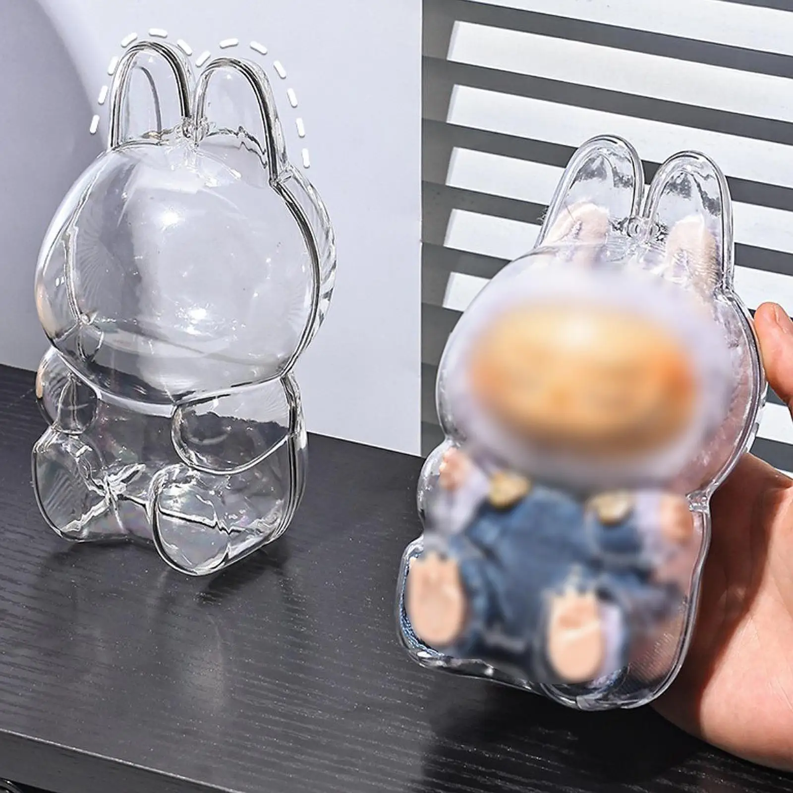 

2 Pcs Doll Display Case Convenient Blind Box Toy Accessory Lightweight Pendant Storage Case Sitting Dolls Display forLabubu