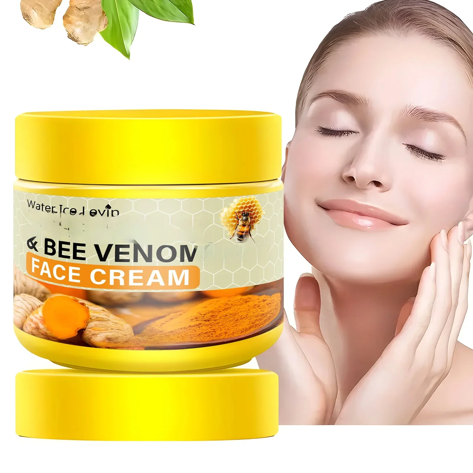 Crème au curcuma et équation au venin d'abeille, hydratant pour le visage, au collagène, nourrissant en profondeur, peau sèche et rugueuse