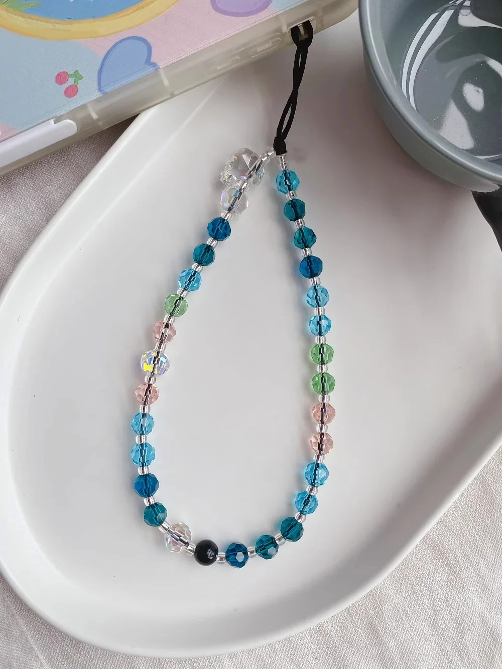 HERLOOK-Breloque en forme de crâne pour téléphone portable, perles de cristal, sangle, accessoires, Halloween