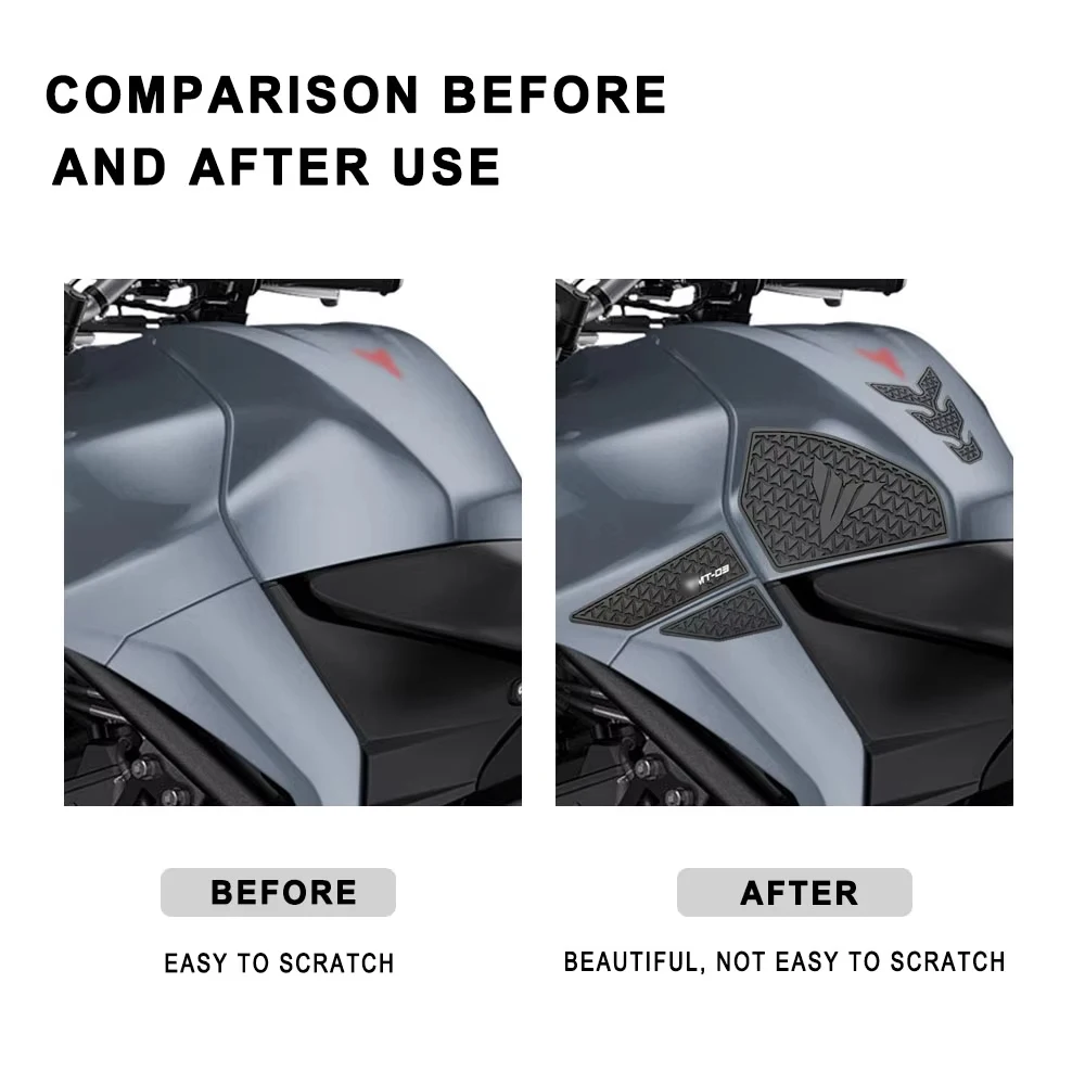 For MT-03 MT 03 2020-2022 Motorcycle Fuel Tank Pad Tank Protection Stickers Knee Grip Traction Pads Anti-slip