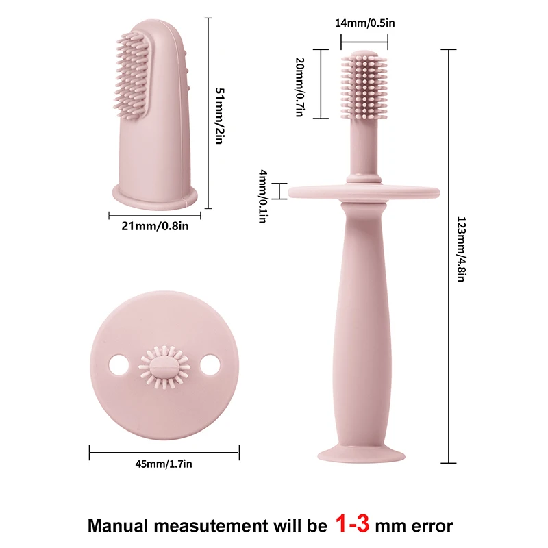 3 pçs escova de dentes do bebê cuidados com os dentes crianças silicone claro dedo escova mordedor massageador bebê meninos meninas limpador de dentes