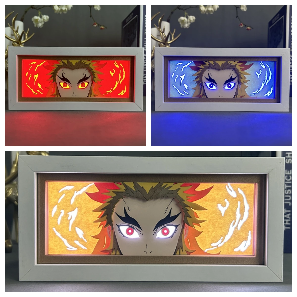 

Led Light Box Kyojuro Rengoku Hoom Box Bedroom Decoration Night Lamp Anime Lightbox Handmade Gifts Night Light