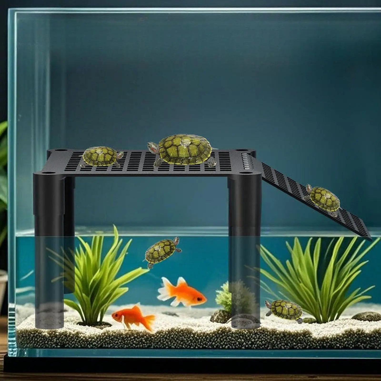 Turtle Basking Platform With Suction Cups Aquatic Reptile Ramp Dock Turtle Tank Accessories for Aquatic Pet Supplies