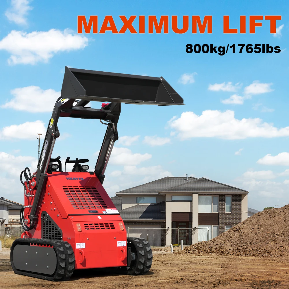 Chargeuse compacte sur chenilles HY480C |    Moteur à essence 23 CV, idéal pour divers scénarios de travail avec des accessoires polyvalents