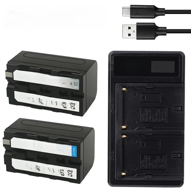 7500mAh NP F750 NP F770 F730 z ładowarką LED do Sony NP F960 F970 NP-F550 CCD-TRV215 CCD-TR917 CCD-RV100 CCD-TRV58 V1J z1 — zdjęcie produktu 7