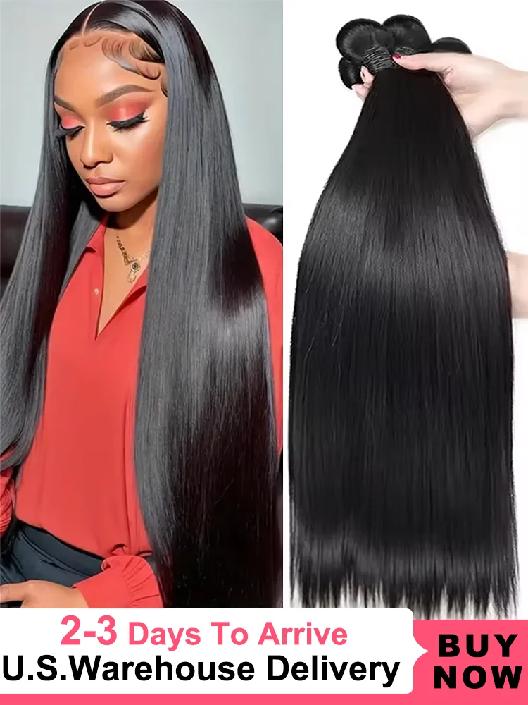 40인치 스트레이트 100% 천연 생모 번들 16A 헤어 미가공 3 4 5개 더블 웨프트 생모 연장 번들 여성용