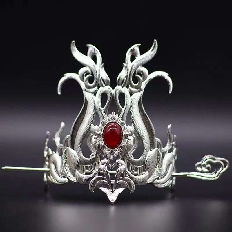 Ancient Chinese Men's Hanfu Hairpin High Ponytail Tang And Song Style Taoist Wuxia General Hair Binding Crown Hair Accessory