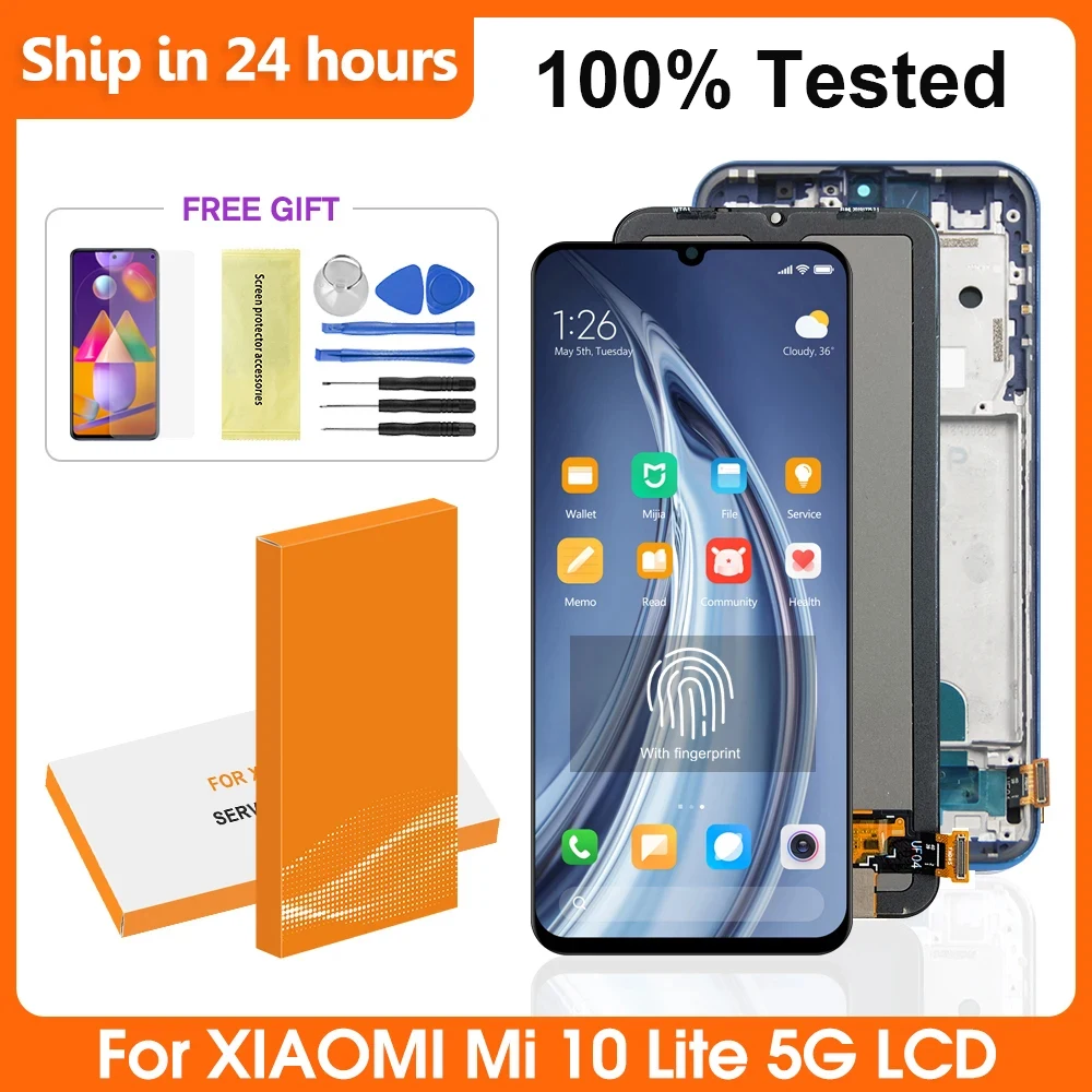 

6.57" AMOLED LCD For Xiaomi Mi 10 Lite 5G M2002J9G M2002J9S LCD Display Replacement Mi10lite LCD Touch Screen Digitizer Assembly