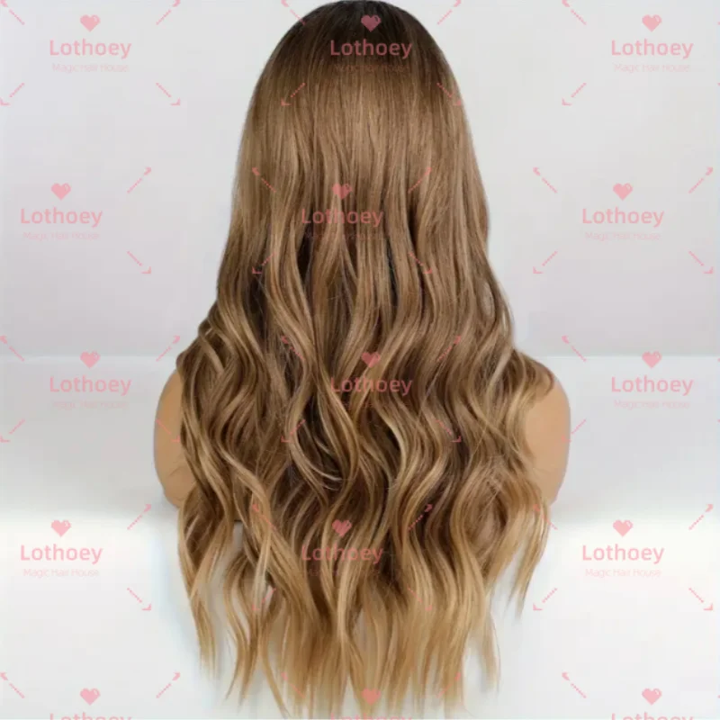 باروكة شعر بشري مموج باللون البني الذهبي على شكل حرف T، باروكة شعر بشري بقاعدة حريرية، شعر مستعار متوسط أنيق للنساء، باروكات يهودية يومية