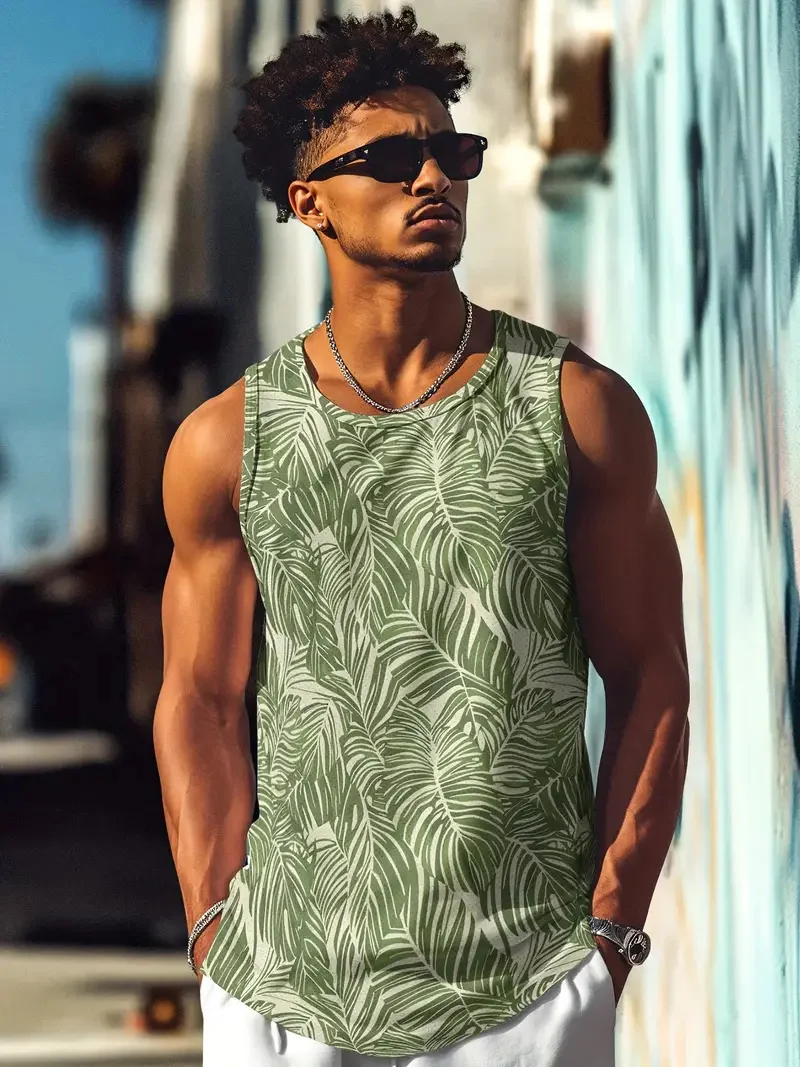 Summer new fresh style men\'s undershirt daily fitness sports street fashion breathable comfortable summer short sleeve