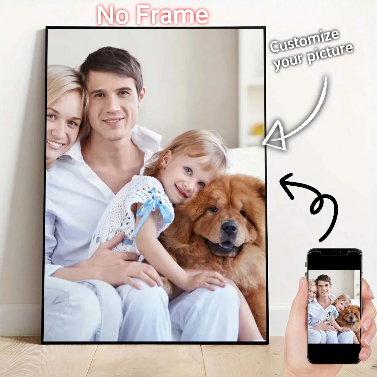 Op maat gemaakte canvas schilderij van uw foto's Bruiloft Verjaardag Poster Wanddecoratie Huisdieren Familie Landschap Foto Decoratie