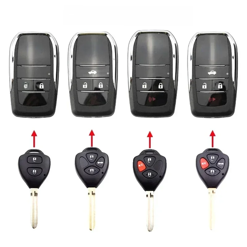 Nowa obudowa kluczyka samochodowego Zmodyfikowana składana obudowa kluczyka zdalnego do Toyoty RAV4 Wish Camry Hiac Corolla Hilux Fortuner Yaris 2014 — zdjęcie 2