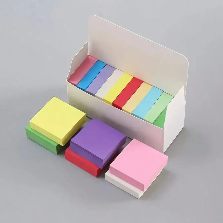 

Красочные квадратные липкие заметки, упаковка из 11 штук (1100 листов/блокнот), многоразовые и сильная адгезия, самоклеящиеся блокноты ярких цветов