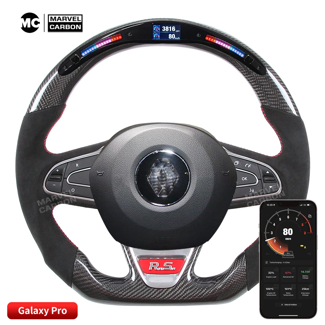 

LED Performance Steering Wheel Display Compatible for Renault + 100% Real Carbon Fiber