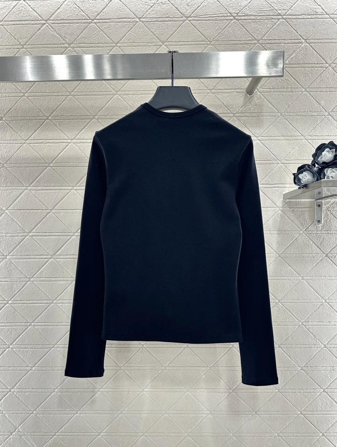 

25 autumn/winter new Korean versatile pullover round neck long sleeved casual high-end quality top