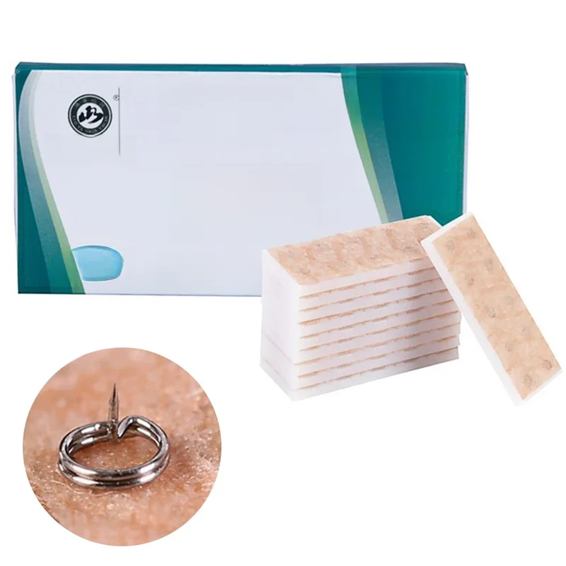 Kit d'acupression de graines d'oreille multi-conditions, 100 pièces/boîte, aiguille de presse jetable, graines d'oreille, Acupuncture Vaccaria, plâtre, Massage des haricots