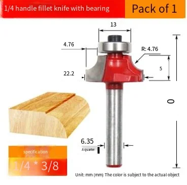 1/4*3/8（4.76mm）Round Corner Cutter Woodworking Milling Slotting Trimming Machine R Chamfering Engraving Machine Gong Cutter 2024