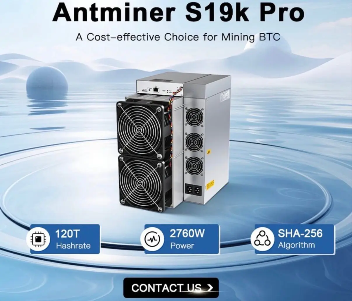 Криптомайнер W Antminer S19KPRO 120T 2760W с воздушным охлаждением для биткойнов, машина для майнинга криптовалют, оборудование для блокчейна