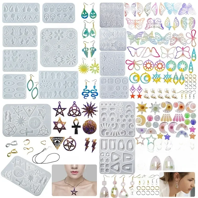 Kolczyk wisiorek silikonowe formy żywica epoksydowa mieszany styl tworzenia biżuterii formy odlewnicze DIY Charms wisiorek formy kreatywne rzemiosło DIY — zdjęcie 2