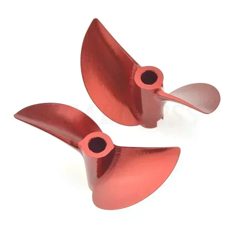 4.76mm 3/16 ''Propeller CNC Aluminium Rood 2 Bladen Schroef Links/Rechts D38-D46mm 1 st voor RC Kat Boot Garnalen Boot rc - afbeelding 2