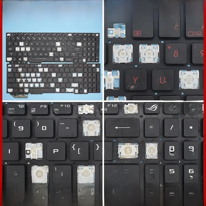 Zamiennik klawiszy i zawiasów do klawiatury Asus Rog GL553 GL553V GL553VW ZX53V ZX73 FX553VD FX53VD FX753VD FZ53V GL753 Black Keycap Keyboard — zdjęcie 2