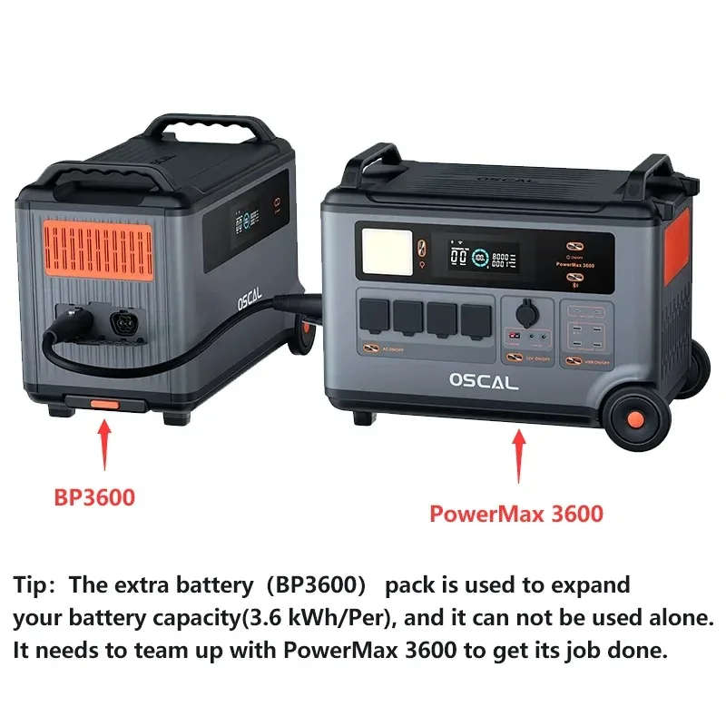 Blackview  PowerMax 3600 Rugged Power Station Oscal BP3600 3600Wh Extra Battery Pack, 3600Wh to 57600Wh LiFePO4 Battery