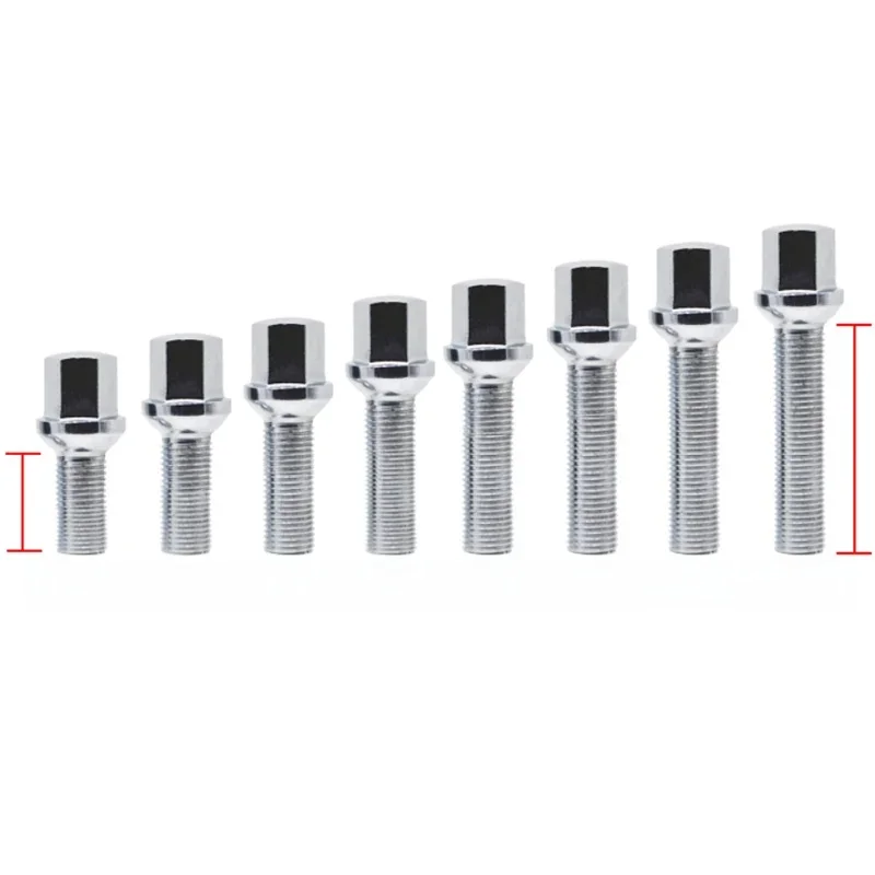 Boulons de roue en acier allongés, boule 27/30/35/40/45/50/55/60mm, M14 x 1.5, 12x1.5mm, écrous de roue, combinaison de siège pour VW Audi Benz, 1 pièce