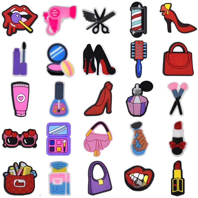 Breloques de chaussures de maquillage pour Crocs, accessoires pour femmes, sabots, épingles, Badges pour hommes, Jeans pour enfants, décorations pour garçons et filles, accessoires de chaussures à