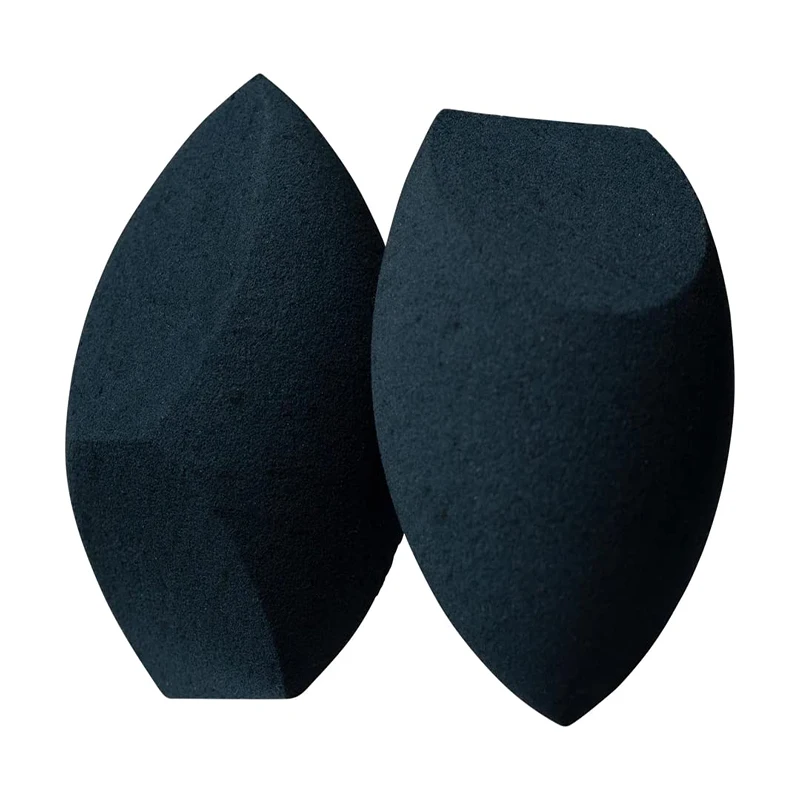 Conjunto de esponja de maquiagem de corte duplo de 3 peças, hidrofílico sem látex, flexível e colorido para beleza