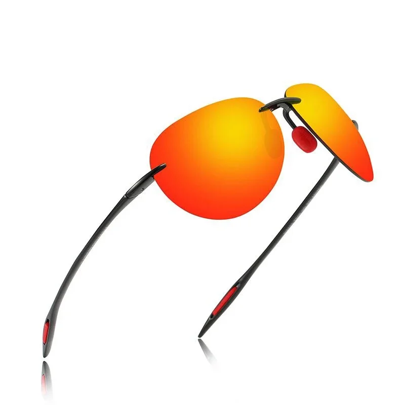 Nouvelles lunettes de soleil polarisées colorées ultra-légères sans cadre pour hommes et femmes matériau TR90 adapté aux loisirs et aux vacances UV400